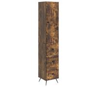 GFEROMRF Juego de 2 armarios de roble ahumado, 34,5 x 34,5 x 90 cm | Estantes ajustables, puertas correderas, construcción robusta, superficie fácil de limpiar, diseño moderno