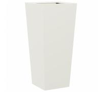 GFMGUEMV Jardinera de acero blanco, 35 x 35 x 75 cm, maceta alta para terraza, macetero sin agujeros de drenaje para jardín y balcón