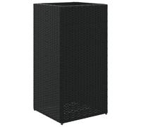 GFMGUEMV Macetero negro de 40 x 40 x 80 cm de poliratán con estructura de acero para jardín, maceta con bolsa de fieltro para flores o plantas