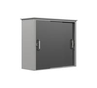GFP Primeyard Armario exterior metálica 210x78x185 cm gris | Puerta corredera en antracita - con cerradura de cilindro - incl.suelo