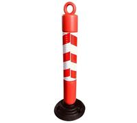 GHHVFEC Bolardo de Control de tráfico de 80 cm, Poste de estacionamiento de plástico con Cinta Reflectante roja y Blanca. Ideal para la decoración de Calles en el hogar y el Garaje.