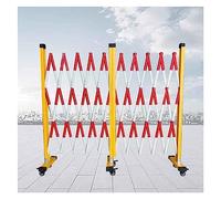 GHHVFEC Valla de tráfico móvil portátil y retráctil de Metal ber con Ruedas, Puerta de Seguridad Industrial, Valla de Seguridad Exterior Extensible ber para jardín (Rojo, 1,2 x 4 m)
