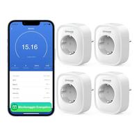 GHome Smart Enchufe Inteligente,Smart Alexa Plug Compatible con Alexa Google Home,Control Remoto por APP,Mide el Consumo de Energía Temporizador de Control de Voz, SOLO en Wi-Fi de 2.4 GHz,4pcs Blanco