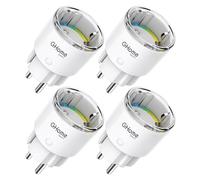 GHome Smart Enchufe WiFi Compacto con Medición de Consumo, 10A, Pack de 4 | Compatible con Alexa y Google Home, Control por app, Temporizador, Diseño Red Dot con Certificación TÜV, solo WiFi de 2,4 GHz