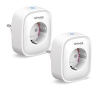 GHome Smart Enchufe WiFi con Medición de Consumo, 16A, Pack de 2 | Compatible con Alexa y Google Home, Control por Voz y Desde la App, Horario y Temporizador, Hasta 3680W,solo WiFi de 2,4 GHz