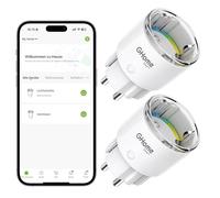 GHome Smart Mini Enchufe WiFi con Medición de Consumo, Control por App, 10A | Compatible con Alexa y Google Home, Diseño Red Dot con Certificación TÜV, Temporizador, solo WiFi de 2,4 GHz, Pack de 4
