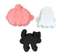 Ghost Baking Mold, Halloween Baking Mold, Creepy Festive Mould, 3 Piece | Halloween Baking Mold Pumpkin Black Cat, 5.4x5.5x4cm, For Chocolate Fondant Brownie Truffles Bakery Home Kitchen