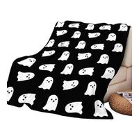 Ghost Blanket - Manta estética de franela suave y cálida | Manta espeluznante de 130 x 100 cm para dormitorio, hogar, silla, fiesta de cumpleaños, dormitorio, sofá, siesta
