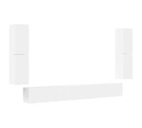 GHVBNMF 7-TLG - Mueble de pared para televisor, color blanco | Kit colgante para sala de estar y dormitorio que ahorra espacio, con amplio espacio de almacenamiento para dispositivos