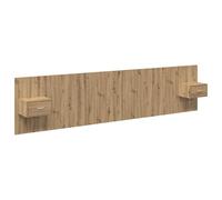 GHVBNMF Cabecero con mesita de noche, juego de 3 piezas, roble Artisan | Respaldo de cama montado en la pared del dormitorio con estantes y cajones integrados hechos de madera resistente.