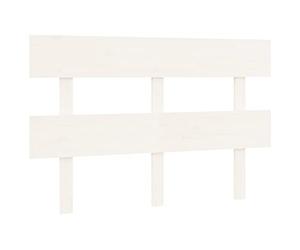 GHVBNMF Cabecero de madera maciza de pino con respaldo blanco 124 x 3 x 81 | Elegante respaldo de cama de pino macizo en color blanco para el dormitorio con vetas rústicas y confort.