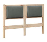 GHVBNMF Cabecero de madera maciza de pino marrón, 140 cm, respaldo de cama | Elegante cabecero de dormitorio: madera de pino mate combinada con panel trasero gris claro para espacios modernos.