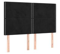 GHVBNMF Cabecero Negro 144x5x118/128 cm Terciopelo Respaldo Cama | Cabecero tapizado de terciopelo suave y ajustable en altura con remaches para dormitorios y camas dobles.