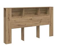 GHVBNMF Estantería para cabecero con estantes, roble artesano, 180 x 18,5 x | Práctico cabecero de estantería para dormitorio con 3 compartimentos superiores para libros, despertador y decoración.