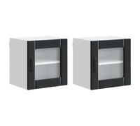 GHVBNMF Juego de 2 armarios de pared para cocina, 40 x 31 x 40 cm, madera | Armario colgante modular para cocina fabricado con madera resistente con dos puertas y estantes para mayor organización.