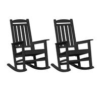 GHVBNMF Juego de 2 mecedoras para jardín (polietileno, 92 x 70 x 108 cm | Sillas de jardín de polietileno resistentes a la intemperie para balcón y terraza con reposabrazos ergonómicos y construcción