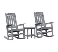 GHVBNMF Juego de 2 mecedoras para jardín, polietileno gris claro | Sillas de jardín de polietileno resistentes a la intemperie para terrazas, balcones y patios de jardín con respaldo