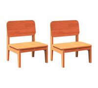 GHVBNMF Juego de 2 sillas de jardín de madera maciza de pino, color marrón | Juego de 2 sillas rústicas de madera de pino macizo con respaldo cómodo para jardín, terraza y balcón.