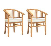 GHVBNMF Juego de 2 sillas de jardín de madera maciza de teca marrón, 63 x | Reposabrazos de madera de teca resistente para balcón, terraza y jardín. Elegancia natural combinada con un alto confort de