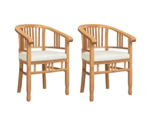 GHVBNMF Juego de 2 sillas de jardín de madera maciza de teca marrón, 63 x | Reposabrazos de madera de teca resistente para balcón, terraza y jardín. Elegancia natural combinada con un alto confort de