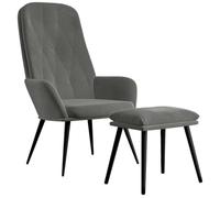 GHVBNMF Juego de 2 sillones de relax con reposapiés, color gris oscuro | Sillón de descanso suave con taburete acolchado para salón, costuras decorativas elegantes y estructura de metal estable para