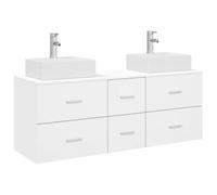 GHVBNMF Juego de 3 armarios de baño, para colgar en la pared, color blanco | Juego de muebles de baño de pared para baño moderno e inodoro de invitados con 6 cajones para aprovechar al máximo el espacio