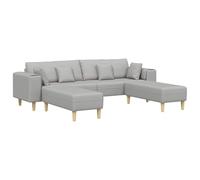 GHVBNMF Juego de sofá de 3 piezas, color gris nube de 4 plazas con 2 | Amplio sofá esquinero para salón con funda de tela transpirable, marco de madera contrachapada resistente y capacidad de