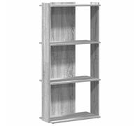 GHVBNMF Librería 3 baldas gris Sonoma 60 x 30 x 120 cm madera | Estantería de almacenamiento compacta para sala de estar y oficina, práctico estante superior para decoración y plantas.