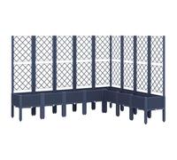 GHVBNMF Macetero con enrejado, 200 x 160 x 142 cm, polipropileno, color | Gran cama de flores en elegante color azul gris para jardín y terraza, ideal para plantas trepadoras como tomates y rosas.