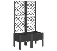 GHVBNMF Macetero con enrejado, color negro, 80 x 40 x 142 cm, polipropileno | Soporte para plantas trepadoras como tomates y rosas en terraza, balcón o jardín con aspecto de ratán.