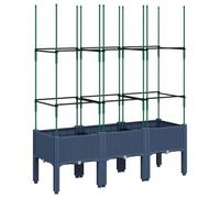 GHVBNMF Macetero con enrejado, polipropileno, 120 x 40 x 142,5 cm, color | Caja resistente con aspecto de ratán para jardín y terraza, soporte integrado para plantas trepadoras como rosas o tomates.