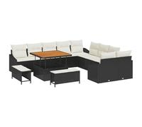 GHVBNMF Modular Outdoor Lounge Set 13-TLG - Sofá de jardín (polirratán | Sofá esquinero de ratán flexible con espacio de almacenamiento integrado y cojín para terraza y jardín de invierno.