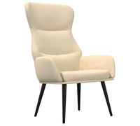 GHVBNMF Sillón de relax tapizado color crema salón tela 70 x 77 x 94 cm | Silla acolchada gruesa con patas de metal resistente y cómodos reposabrazos para dormitorio o rincón de lectura.