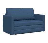 GHVBNMF Sofá cama de 2 plazas, color azul, 110 cm, de tela, con función de | Sofá compacto 2 en 1 para sala de estar y habitación de invitados, respaldo ajustable y fundas de almohada extraíbles.