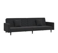 GHVBNMF Sofá cama de 2 plazas con 2 almohadas plegables de terciopelo negro | Sofá reclinable flexible con funda suave y estructura de madera para sala de estar, habitación de invitados