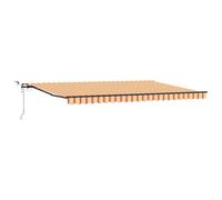 GHVBNMF Toldo eléctrico con brazo articulado, 500 x 350 cm, con motor y mando a distancia, protección solar extensible para terraza, balcón y jardín, sensor de luz de viento, amarillo y naranja