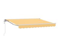 GHVBNMF Toldo extensible de arena de 4 x 3 m con brazo articulado | Parasol de pared de poliéster y aluminio para terraza y balcón. Incluye manivela y mando a distancia.