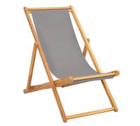 GHVBNMF Tumbona plegable de madera maciza de teca, color gris claro | Silla de jardín plegable de madera maciza de teca con respaldo ajustable en 3 posiciones para patio, jardín y playa.