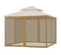 Ghzste Mosquitera de repuesto para cenador con cremallera, red osquito para sombrillas, 4 paneles de pared, cortina de privacidad para patio al aire libre, jardín y patio trasero (300 x 360 x 220 cm)