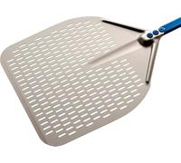 Gi.Metal Pala para pizza profesional línea Azzurra, cabeza de 36 x 36 cm de aluminio anodizado, mango desmontable 120 cm, ligera y resistente, ideal para horno de leña y pizzerías