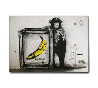 Giallobus Giallo Bus - Cuadro - Prensa sobre Tela Canvas - Banksy - SCIMMIA Banana Quadro- 100 x 140 CM