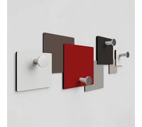 Giallobus - Perchero de pared 4Me - 01 - Tacto - Madera MDF + Aluminio - 60L x 25l cm - 01 - M - 4 ganchos perchero de pared aluminio y madera