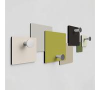 Giallobus - Perchero de pared 4Me - 01 - Tacto - Madera MDF + Aluminio - 60L x 25l cm - 02 - M - 4 ganchos perchero de pared aluminio y madera