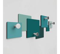 Giallobus - Perchero de pared 4Me - 01 - Tacto - Madera MDF + Aluminio - 60L x 25l cm - 07 - M - 4 ganchos perchero de pared aluminio y madera