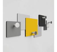 Giallobus - Perchero de pared 4Me - 01 - Tacto - Madera MDF + Aluminio - 60L x 25l cm - 09 - M - 4 ganchos perchero de pared aluminio y madera