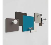Giallobus - Perchero de pared 4Me - 01 - Tacto - Madera MDF + Aluminio - 60L x 25l cm - 11 - M - 4 ganchos perchero de pared aluminio y madera