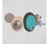 Giallobus - Perchero de pared 4Me - 02 - Cycle - Madera MDF + Aluminio - 60L x 25l cm - 06 - M - 4 ganchos perchero de pared aluminio y madera