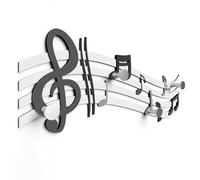 Giallobus - Perchero de pared 4Me - 09 - Sheet music - Madera MDF + Aluminio - 60L x 25l cm - 04 - M - 4 ganchos perchero de pared aluminio y madera