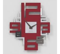 Giallobus - Reloj Premium - Axia - Madera de MDF - Premium 38x45 - - 30 - Red Grey - Artesano Made in Italy - Silencioso - Idea de Regalo - Doble Nivel Moderno