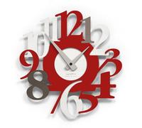 Giallobus - Reloj Premium - Carved - Madera de MDF - Premium 30x30 cm - 12 - Ruby Red - Artesano Made in Italy - Silencioso - Idea de Regalo - Doble Nivel Moderno